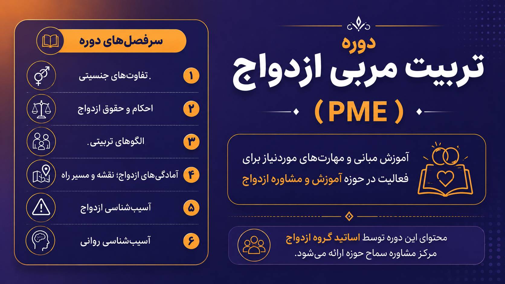 دوره جامع تربیت مربی ازدواج PME