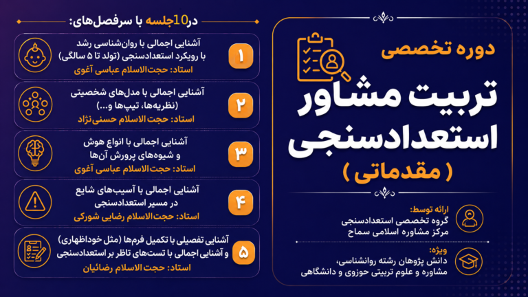دوره تخصصی تربیت مشاور استعدادسنجی (مقدماتی)